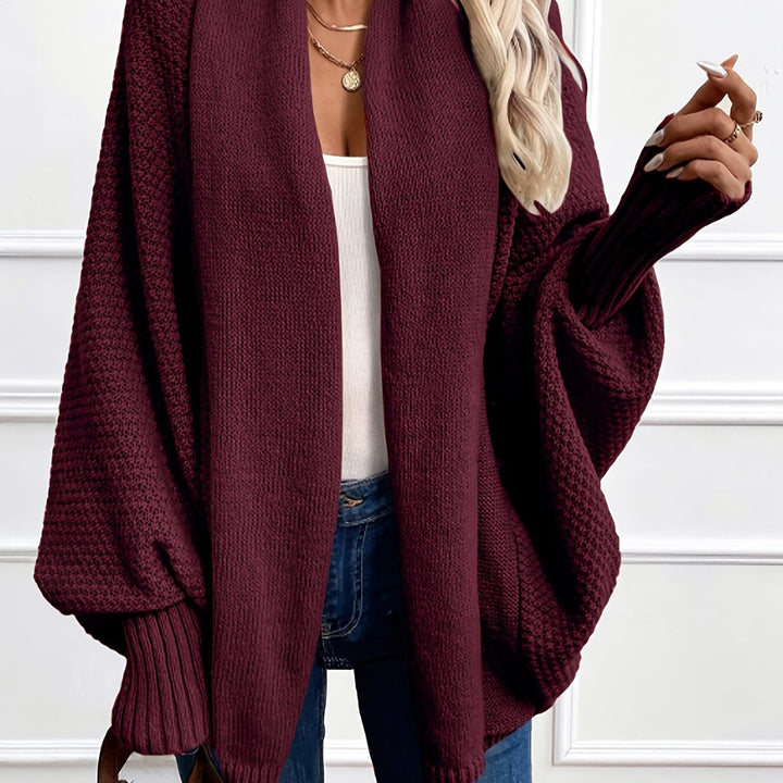 Draped Shawl-Collar Cardigan Cardigan w kolorze Bordowy