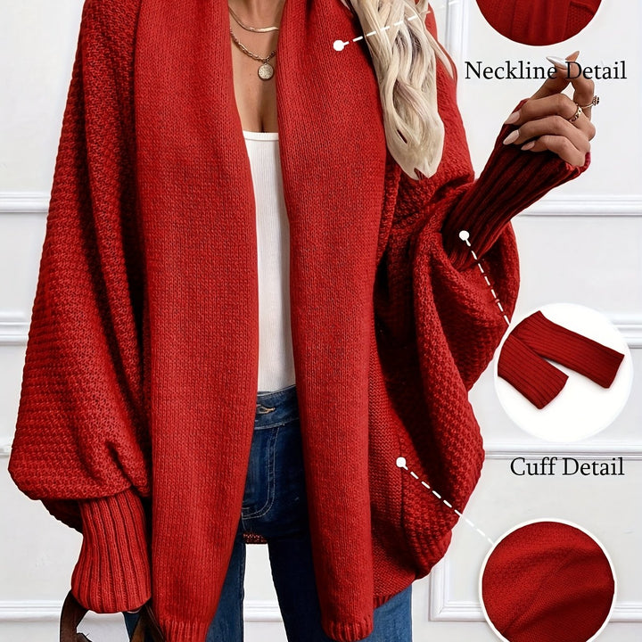 Draped Shawl-Collar Cardigan Cardigan w kolorze Brick Red