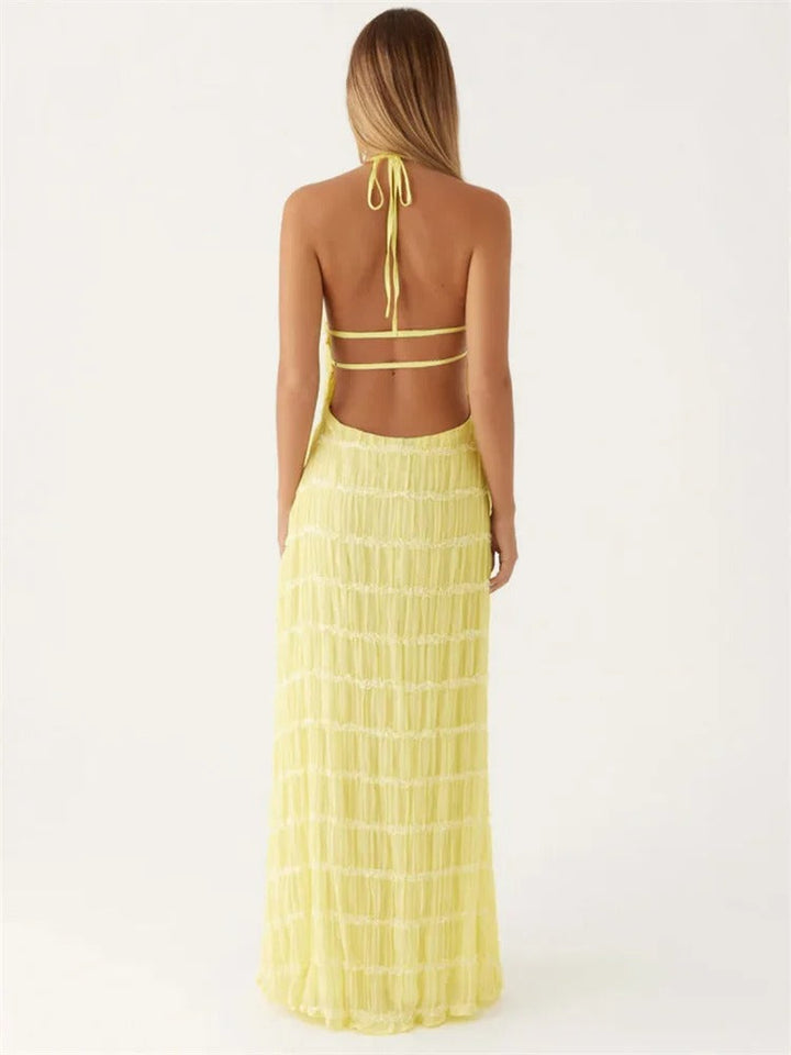 Elegancka Maxi Sukienka Halter z (5)