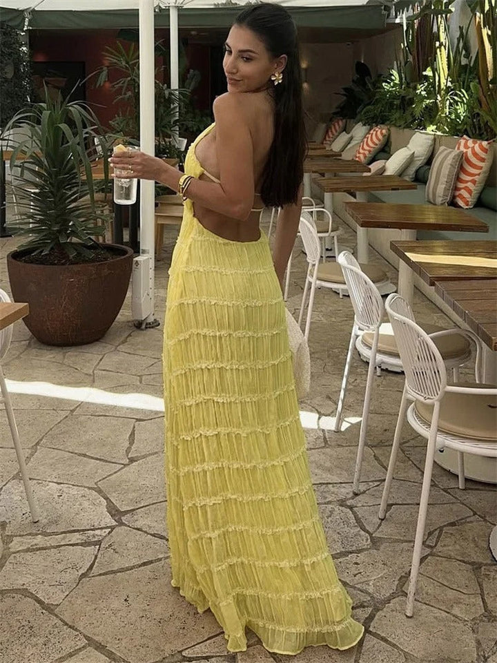 Elegancka Maxi Sukienka Halter z (8)