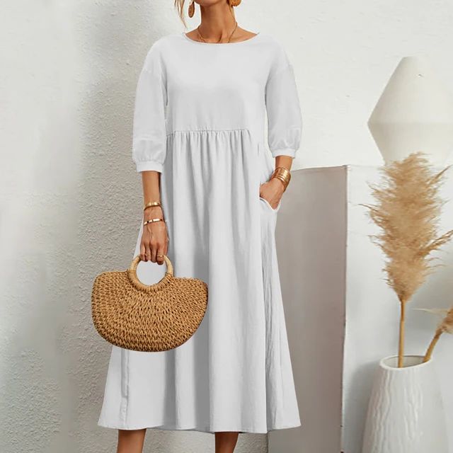 Elegancka sukienka maxi na lato w kolorze Biały