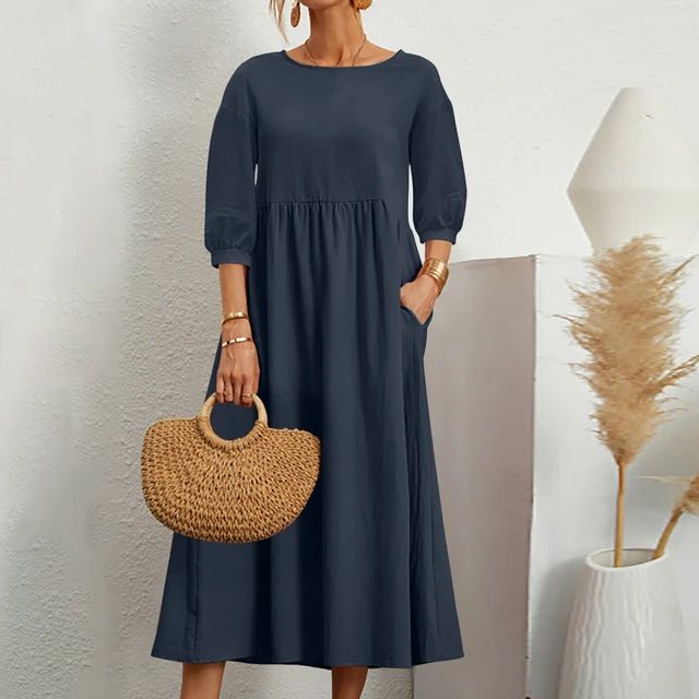 Elegancka sukienka maxi na lato w kolorze Granatowy