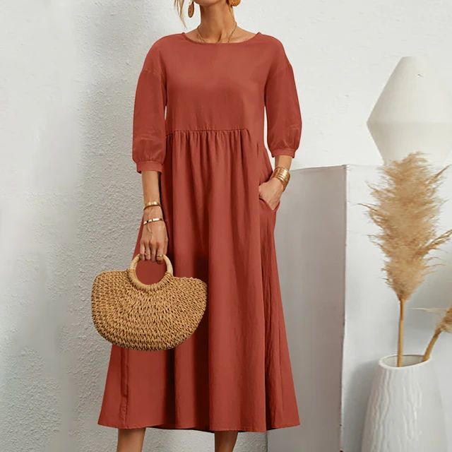 Elegancka sukienka maxi na lato w kolorze Pomarańczowy