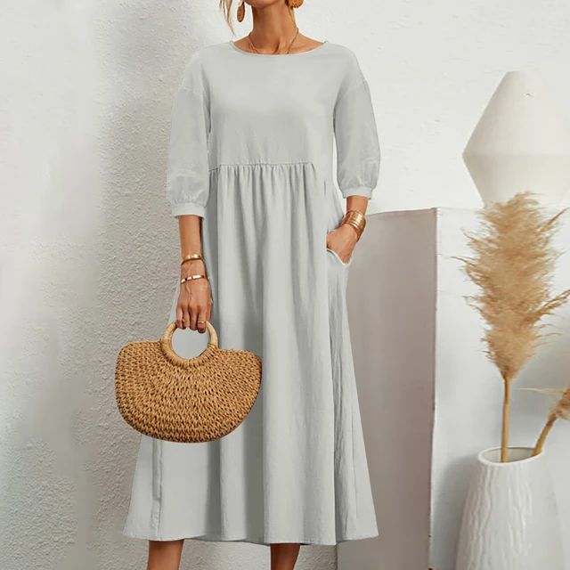 Elegancka sukienka maxi na lato w kolorze Szary