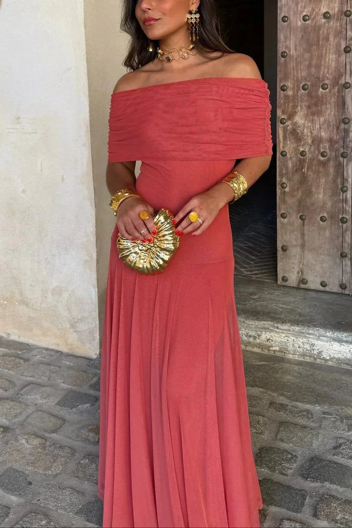 Elegante Bruiloft Gastenjurk Dames met w kolorze Czerwony