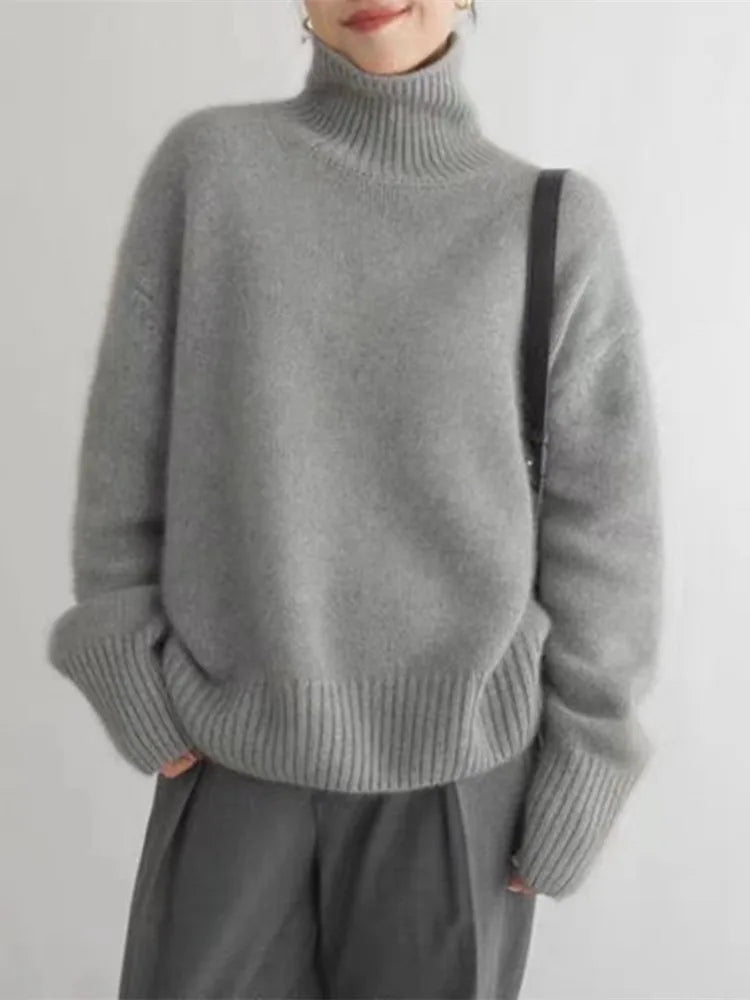 Eleganter Rollkragenpullover Damen pullover (4)