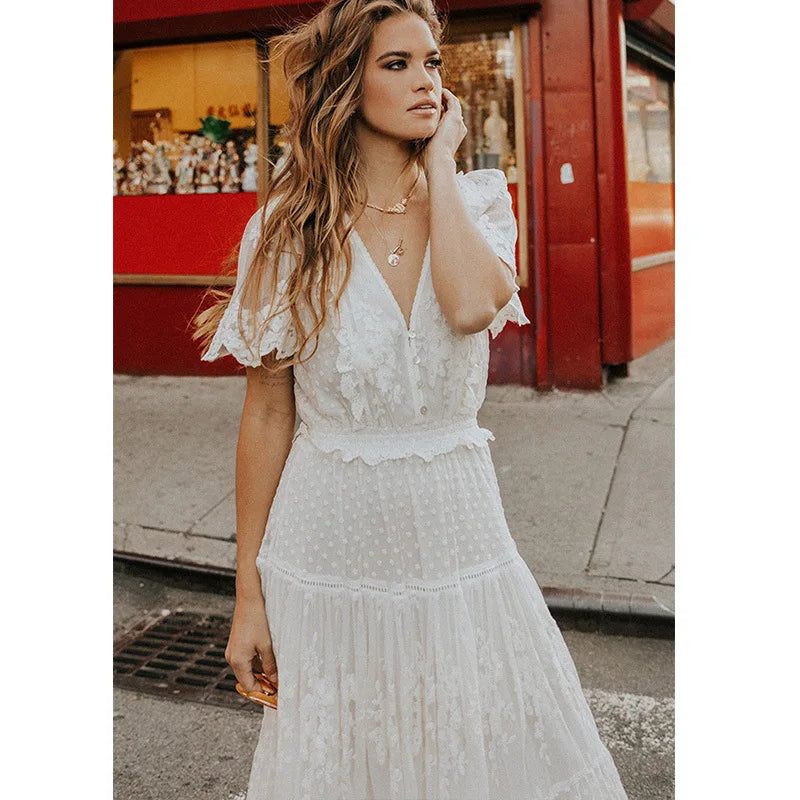 Elegantes Maxikleid mit V-Ausschnitt und (4)