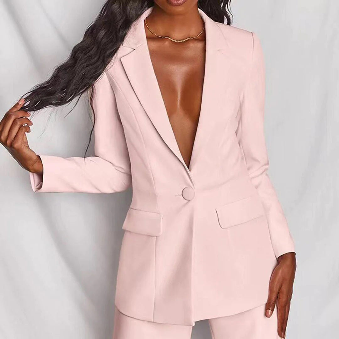 Elegantes Set Aus Blazer Und w kolorze Polly Rosa 3
