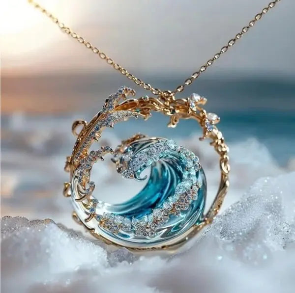 Naszyjnik z zawieszką przysięgą inspirowaną oceanem