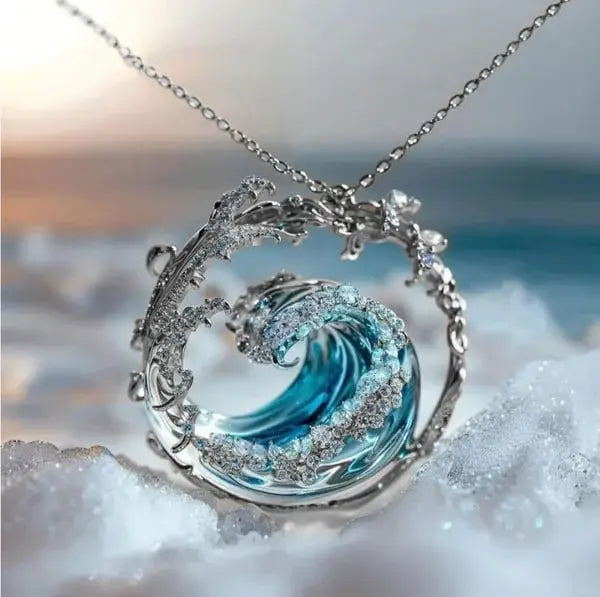 Naszyjnik z zawieszką przysięgą inspirowaną oceanem