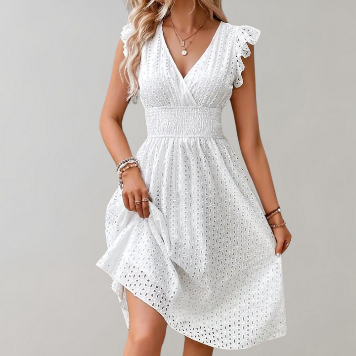 Kurzes weißes Kleid ideal für w kolorze Biały 2