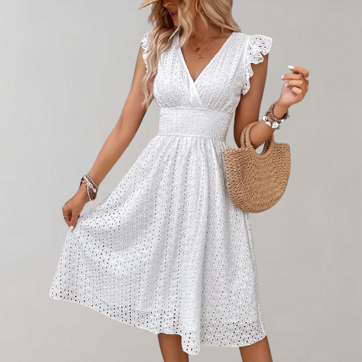 Kurzes weißes Kleid ideal für w kolorze Biały 5