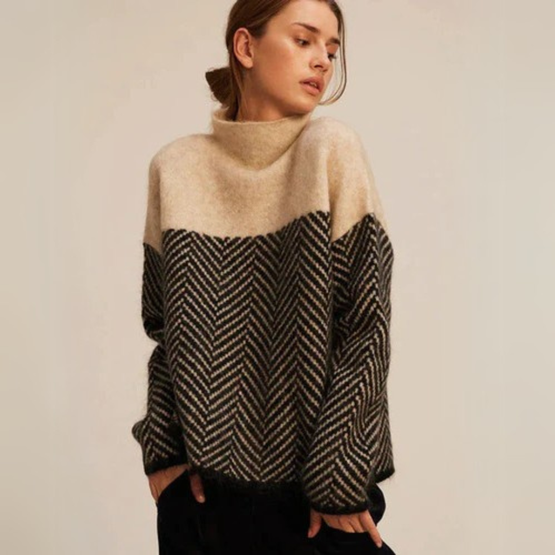 Kuscheliger Rollkragenpullover Damen pullover w kolorze Beżowy