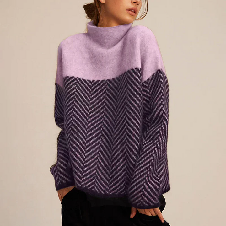 Kuscheliger Rollkragenpullover Damen pullover w kolorze Fioletowy