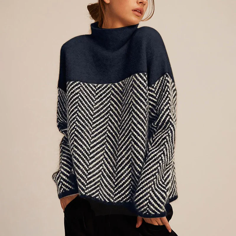 Kuscheliger Rollkragenpullover Damen pullover w kolorze Granatowy