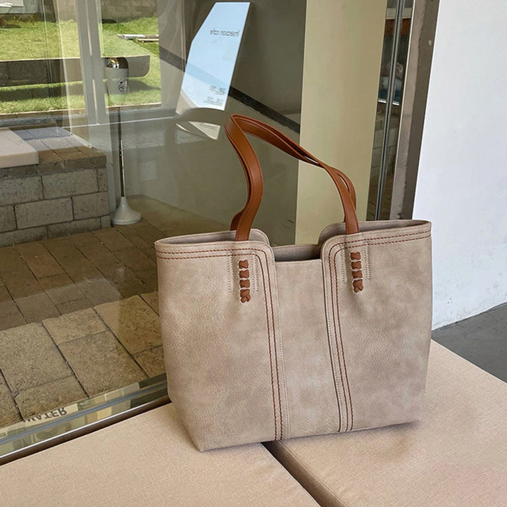 Bella | Damska pojemna torba shopper ze skóry ekologicznej na co dzień foto 1