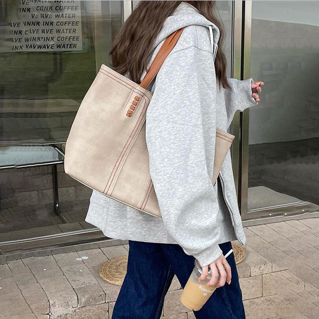 Bella | Damska pojemna torba shopper ze skóry ekologicznej na co dzień foto 3