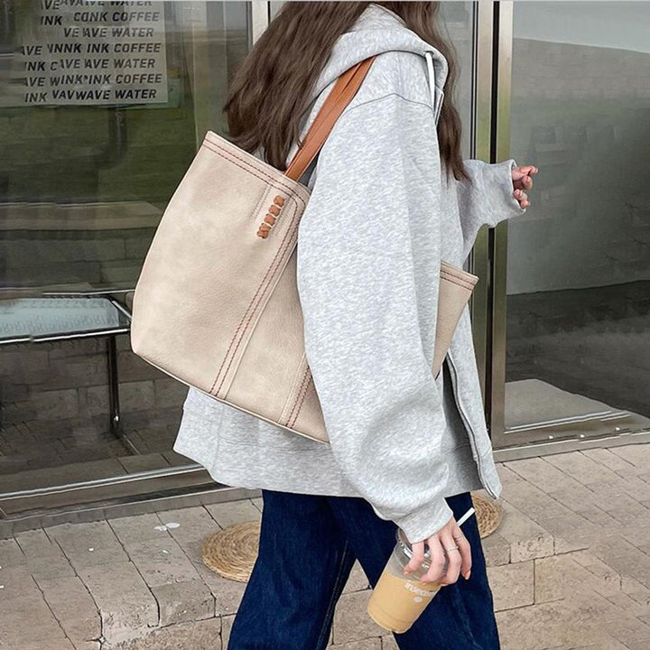 Bella | Damska pojemna torba shopper ze skóry ekologicznej na co dzień foto 3