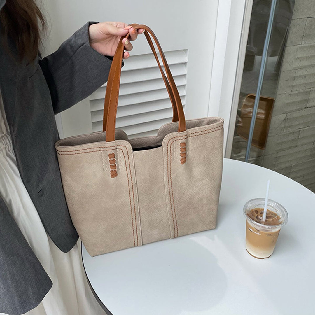 Bella | Damska pojemna torba shopper ze skóry ekologicznej na co dzień foto 4