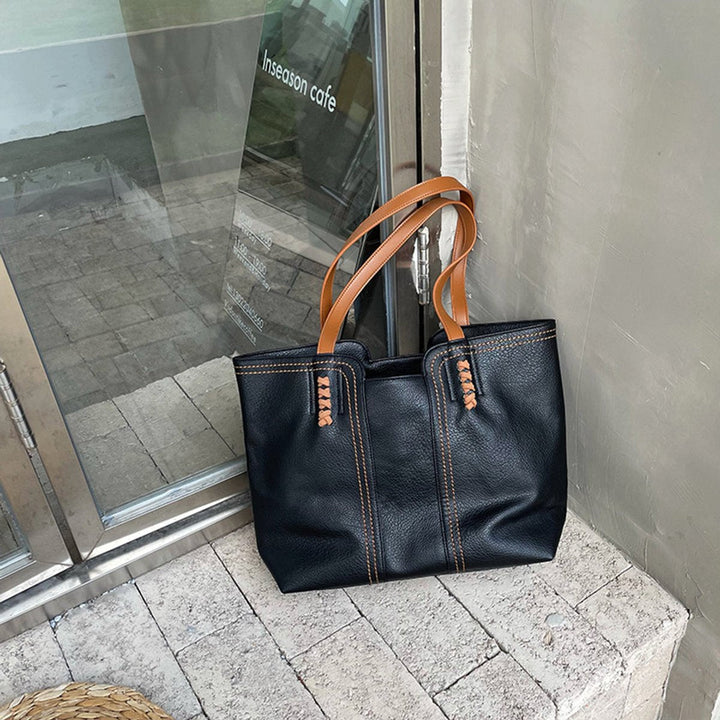 Bella | Damska pojemna torba shopper ze skóry ekologicznej na co dzień foto 7