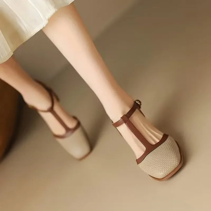 Mid-Heel Classic Shoes Bag w kolorze Beżowy