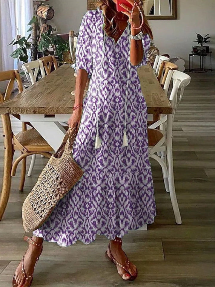 Eleanor | Damska letnia sukienka maxi boho z dekoltem V foto 3
