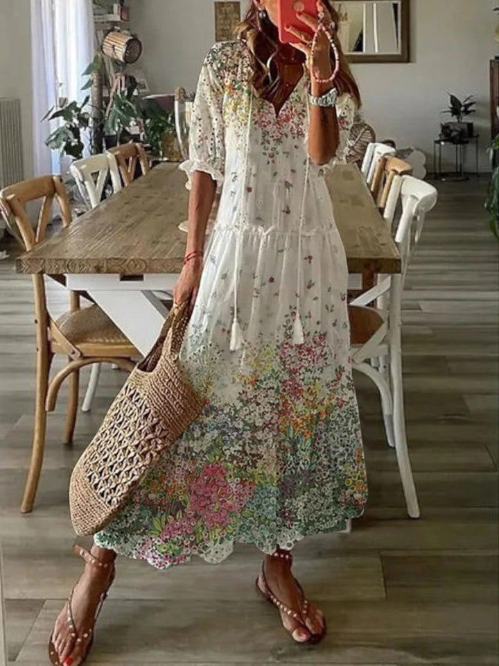 Eleanor | Damska letnia sukienka maxi boho z dekoltem V foto 7