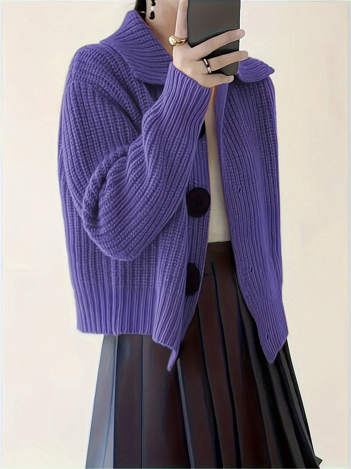 Relaxed Collared Cardigan Cardigan (7)