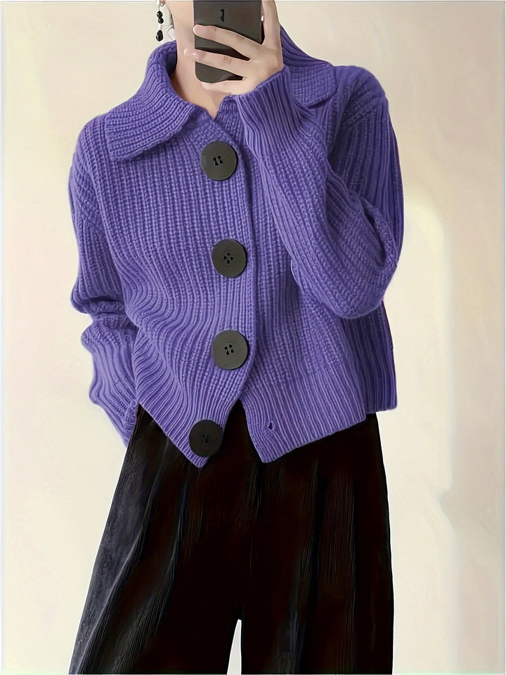 Relaxed Collared Cardigan Cardigan w kolorze Fioletowy