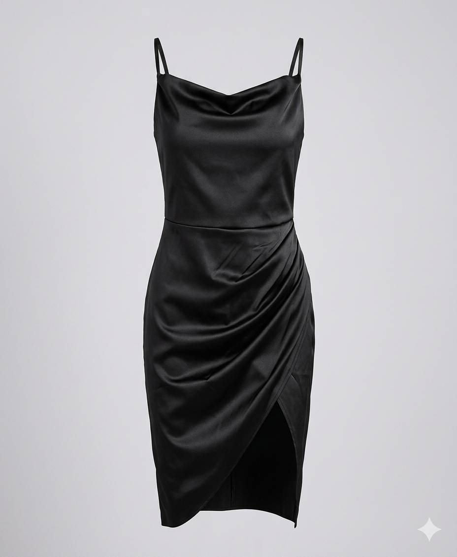 Satin Abendkleid Wedding guest dress (9)