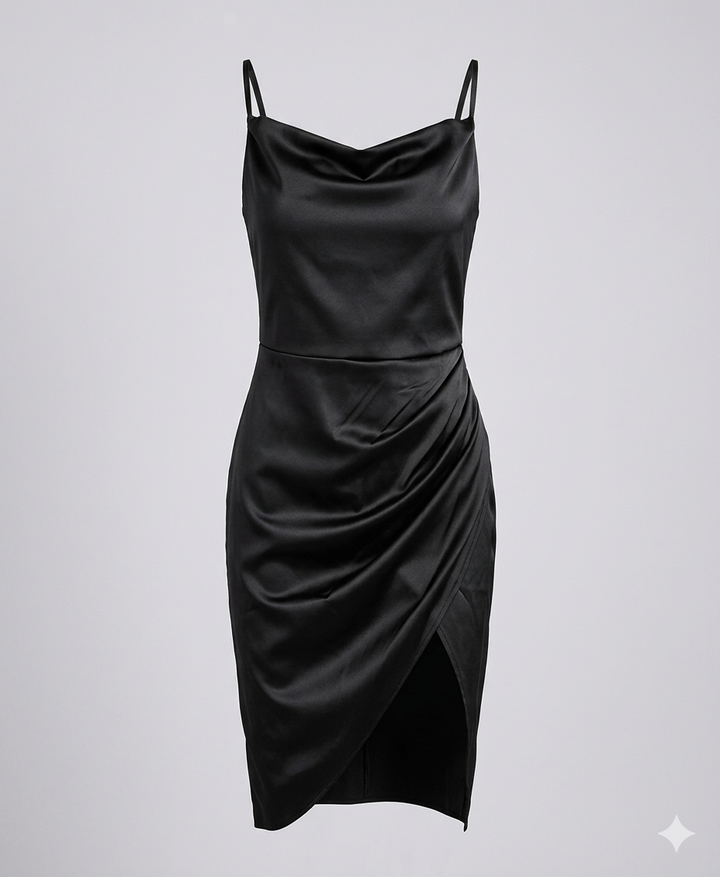 Satin Abendkleid Wedding guest dress (9)