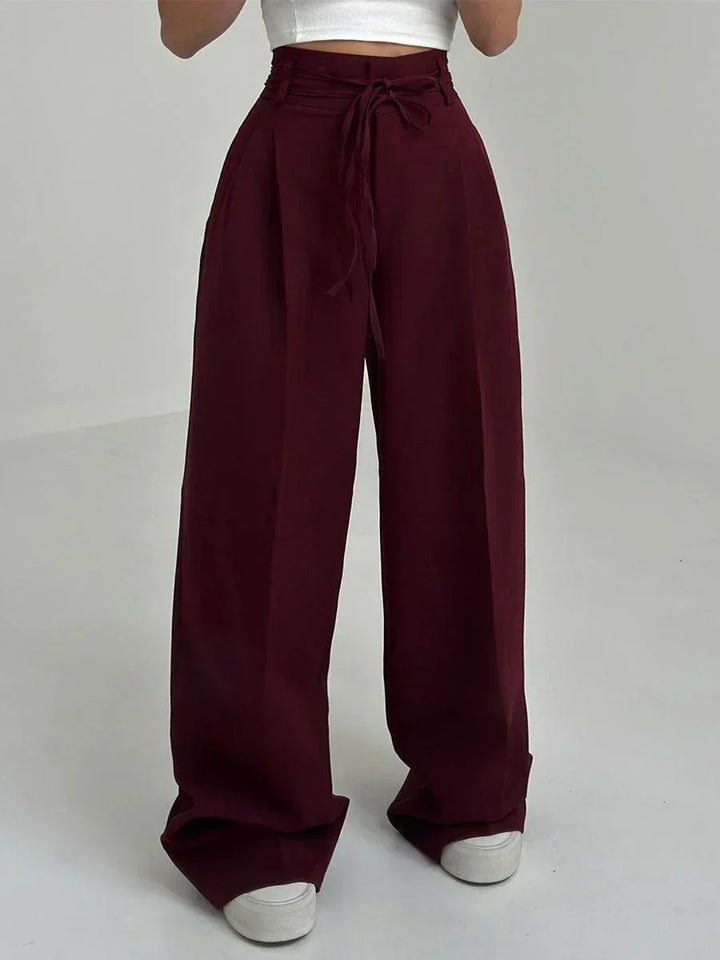 Schicke Weite Hose Wide pants w kolorze Bordowy