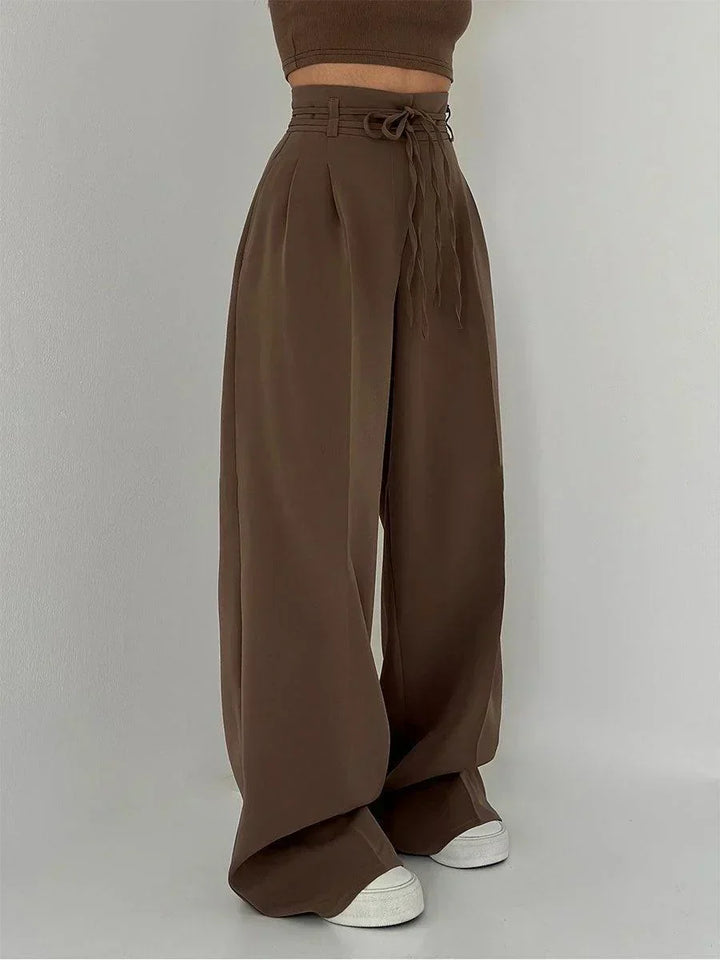 Schicke Weite Hose Wide pants w kolorze Kaffee