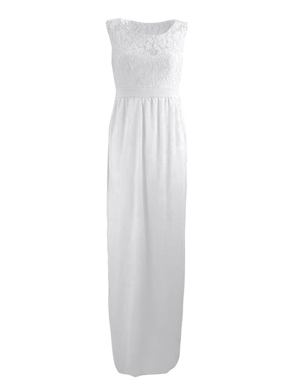 Spitze, Gürtel, Rundhalsausschnitt, ärmellos, für Damen, (2)