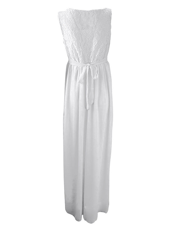Spitze, Gürtel, Rundhalsausschnitt, ärmellos, für Damen, (3)