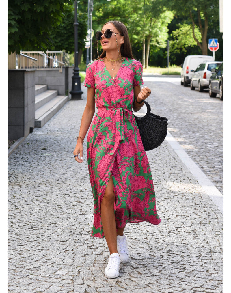 Sukienka maxi boho na wesele w kolorze Czerwony 2