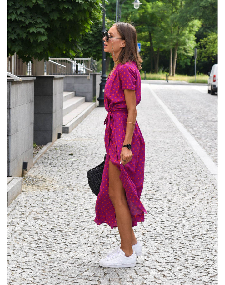 Sukienka maxi boho na wesele w kolorze Czerwony 3