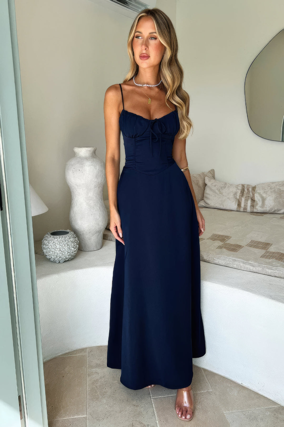 Sukienka Maxi o Eleganckim Letnim w kolorze Niebieski 2