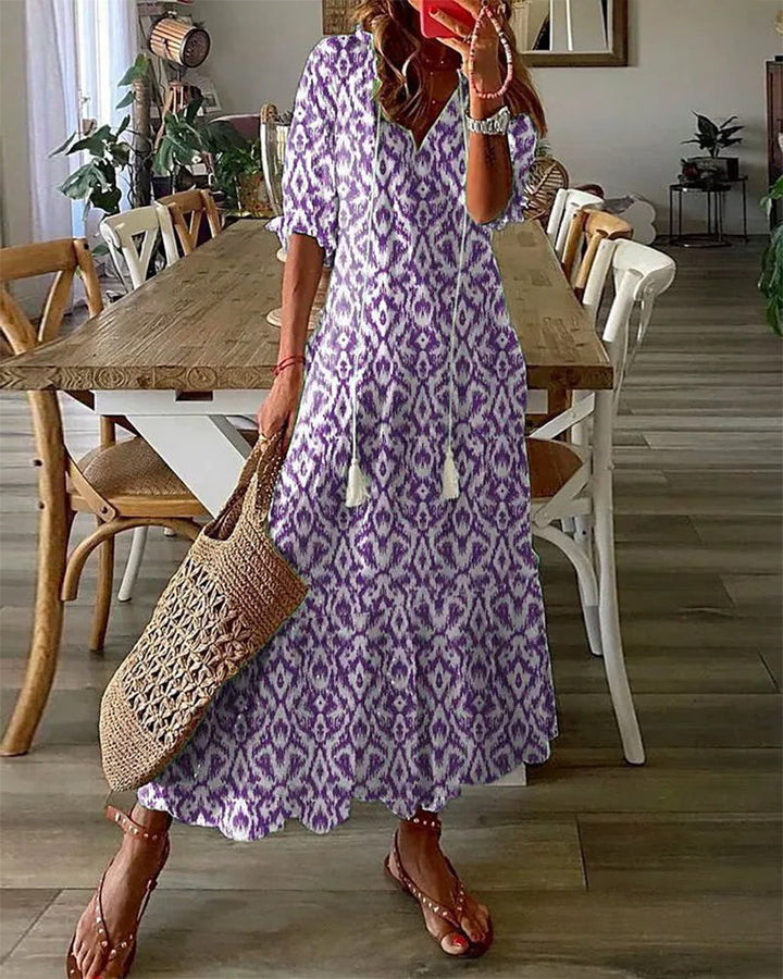 Sukienka maxi w stylu boho na wesele w kolorze Fioletowy 1