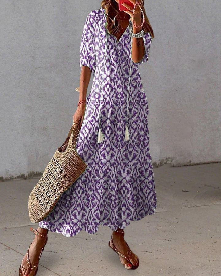 Sukienka maxi w stylu boho na wesele w kolorze Fioletowy 3