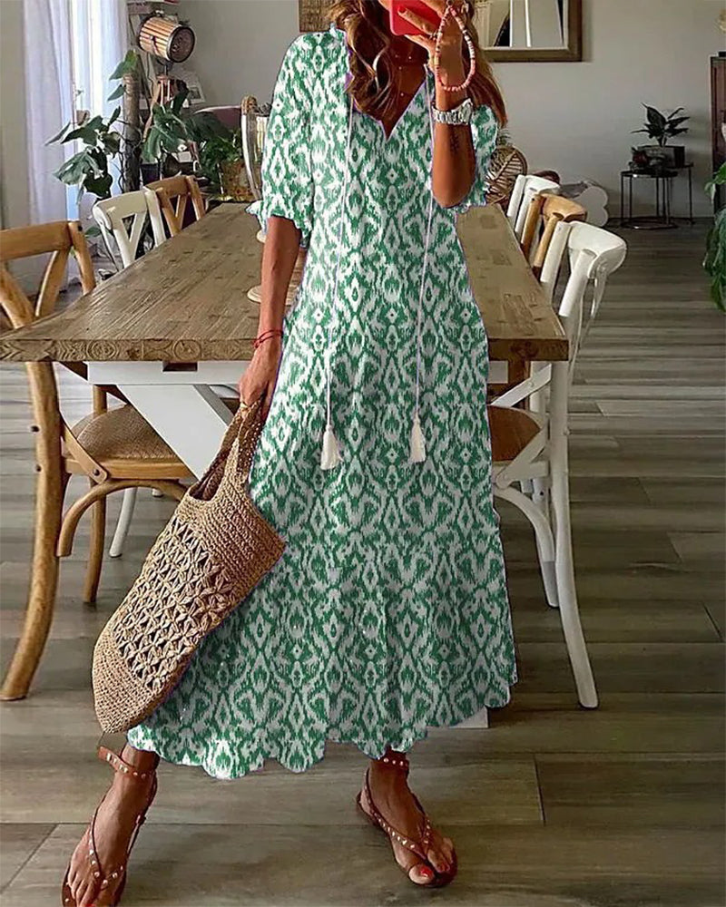 Sukienka maxi w stylu boho na wesele w kolorze Zielony 1