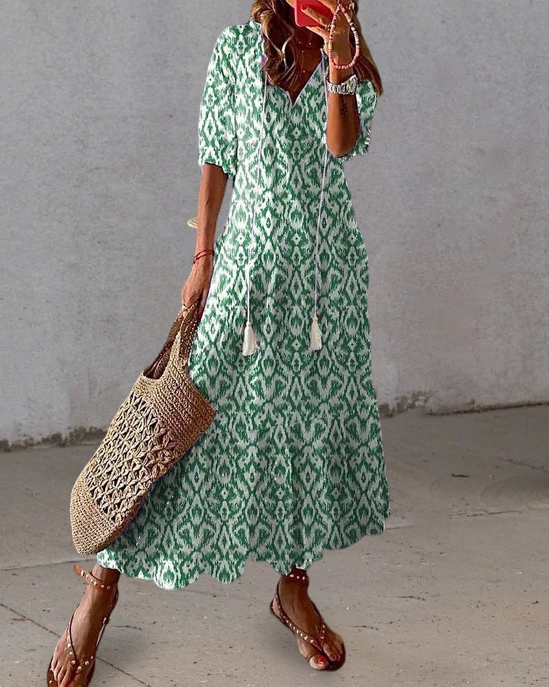 Sukienka maxi w stylu boho na wesele w kolorze Zielony 2