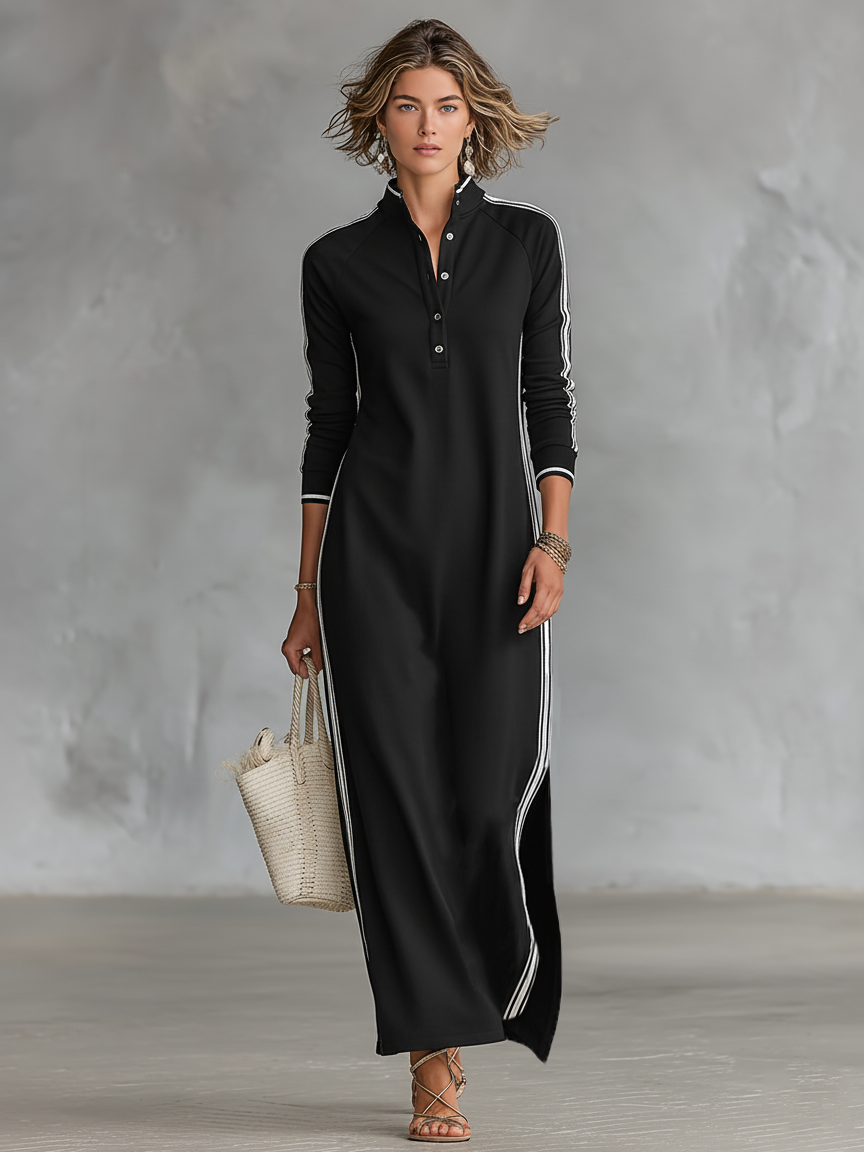 Sweatshirtkleid für Damen mit weißem Kragen (8)