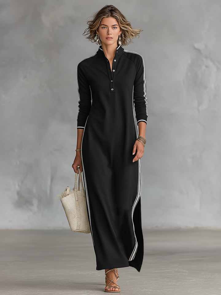 Sweatshirtkleid für Damen mit weißem Kragen (8)