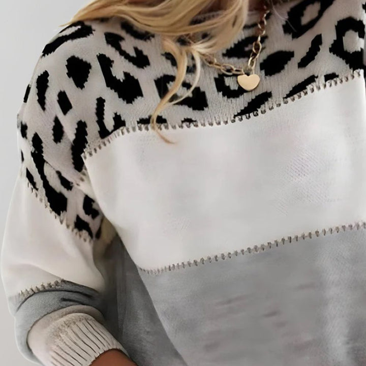 Trendiger, schicker gemusterter Pullover Damen (2)