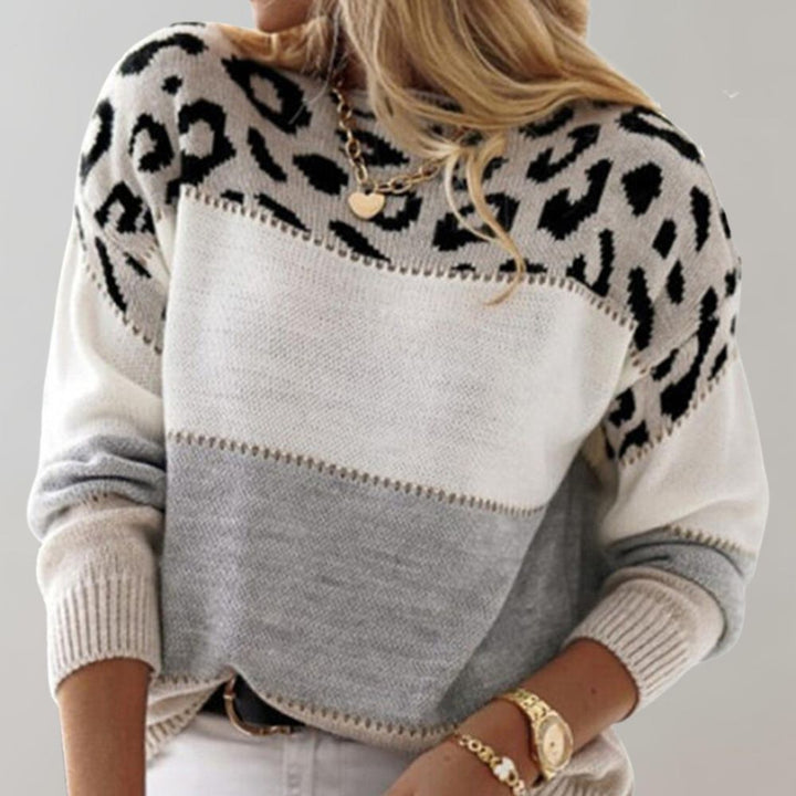 Trendiger, schicker gemusterter Pullover Damen (3)