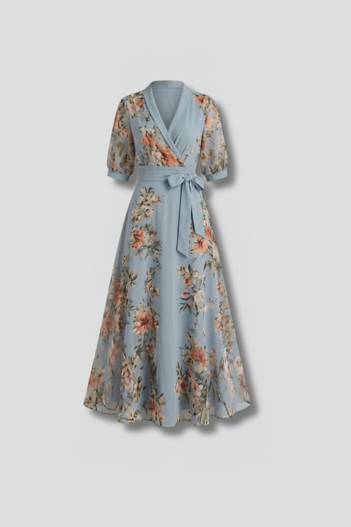 V Neck Midi Dress Wedding Guest