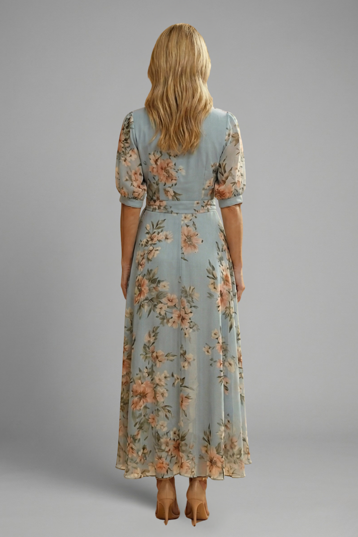 V Neck Midi Dress Wedding Guest (5)