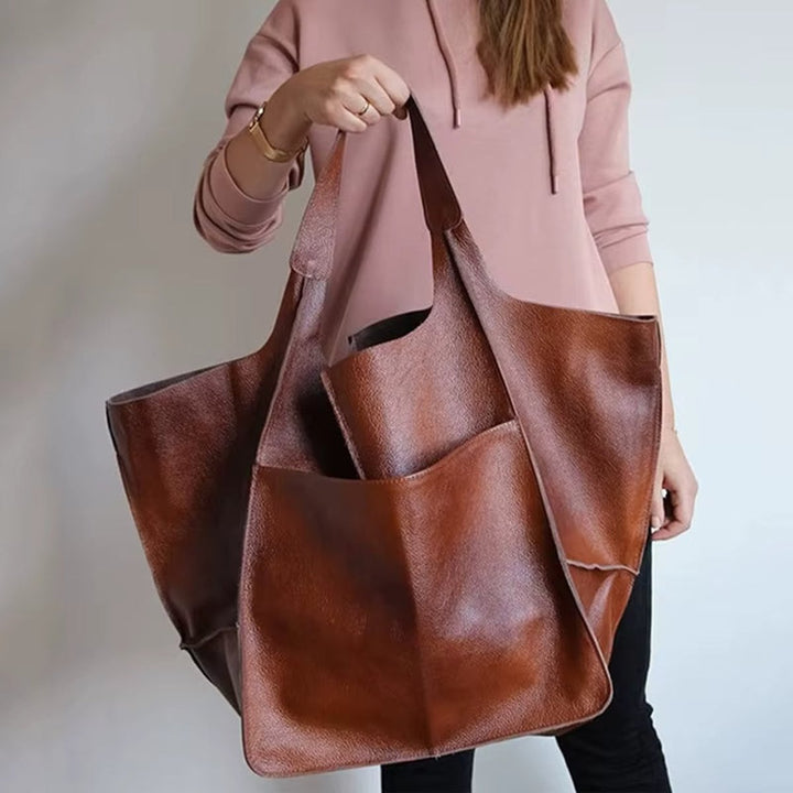 Women's Oversized Vegan Leather Magnetic-Closure (10)