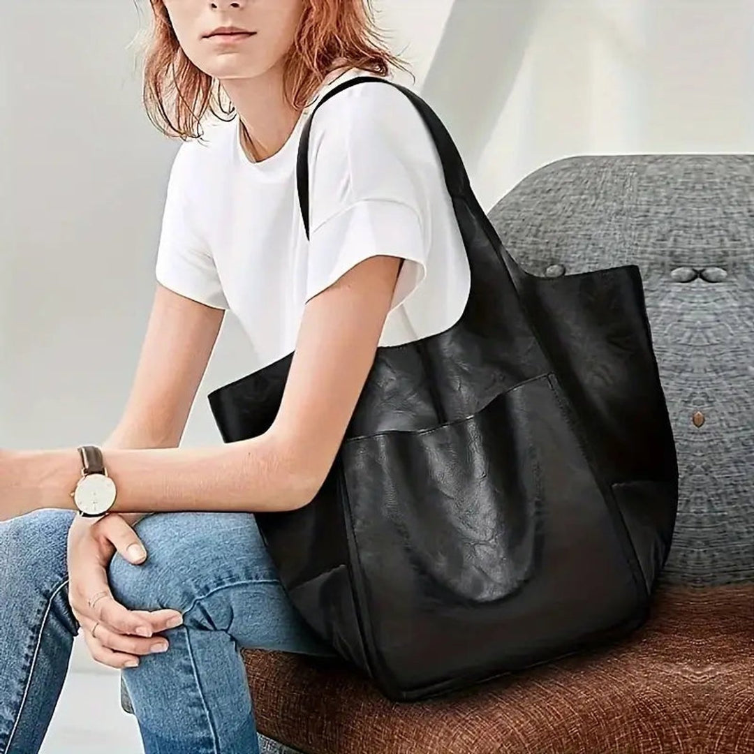 Women's Oversized Vegan Leather Magnetic-Closure (13)